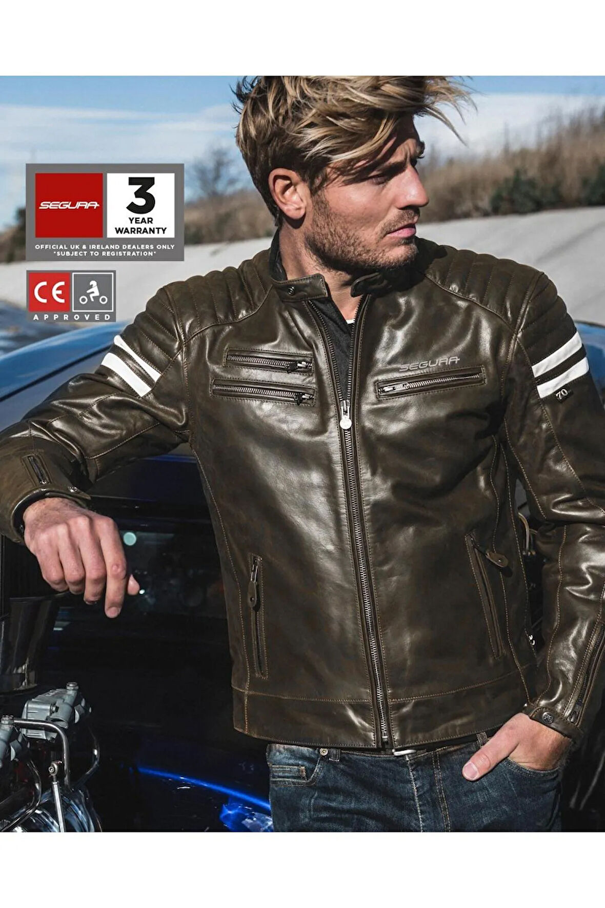 Funky Retro Deri Motorcu Montu - Kahverengi