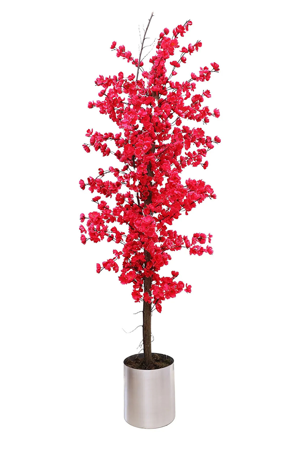 Fuşya Bahar Dalı 140 Cm Yapay Ağaç 20x20 Metal Saksı