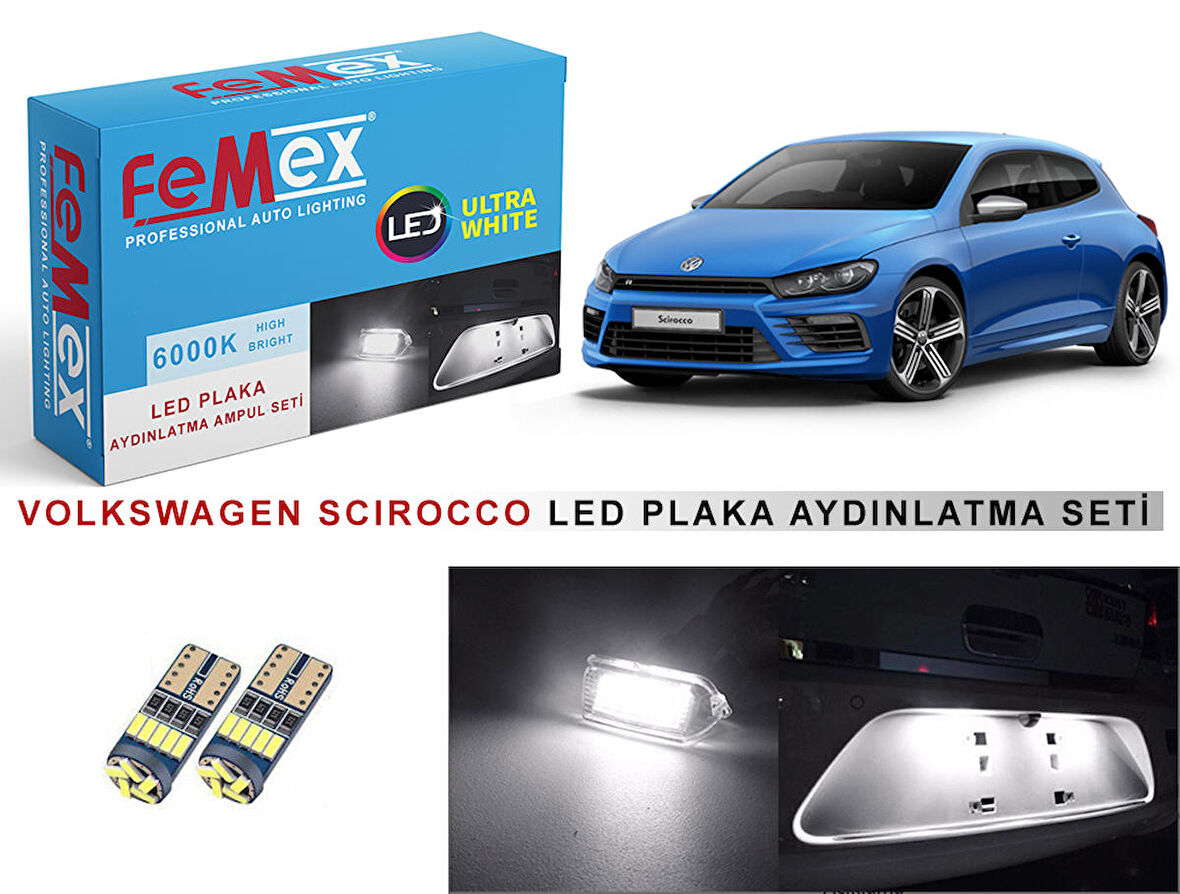 Vw Scirocco Plaka Aydınlatma Ampul Seti FEMEX Parlak Beyaz