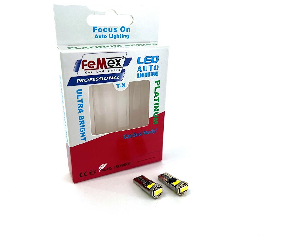 FEMEX Platinum Beyaz T10 6smd 3030Chipset Led Ampul Aktif Canbus