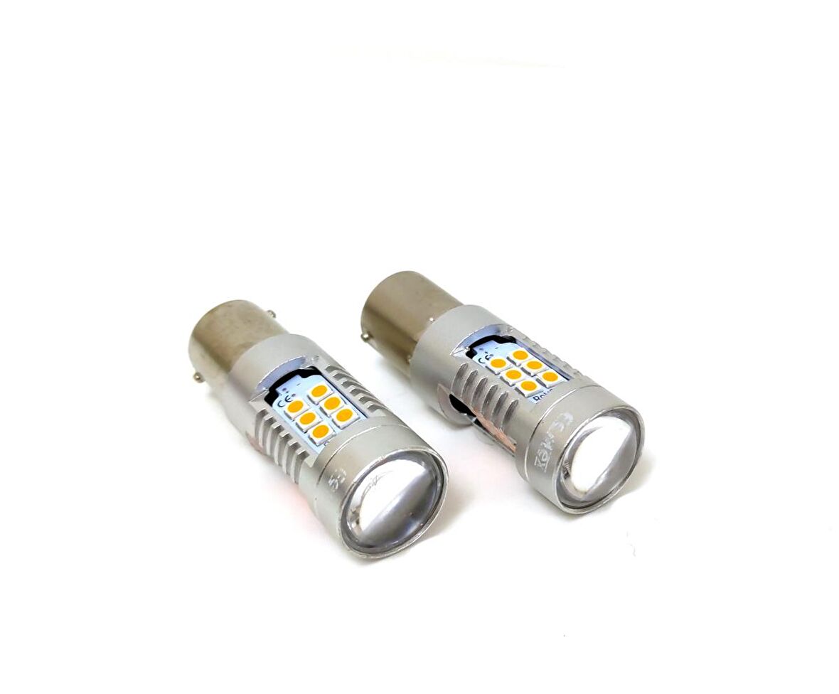 FEMEX Platinum P21W 1156 Tek Duy Led Ampul Koyu Turuncu Mercekli