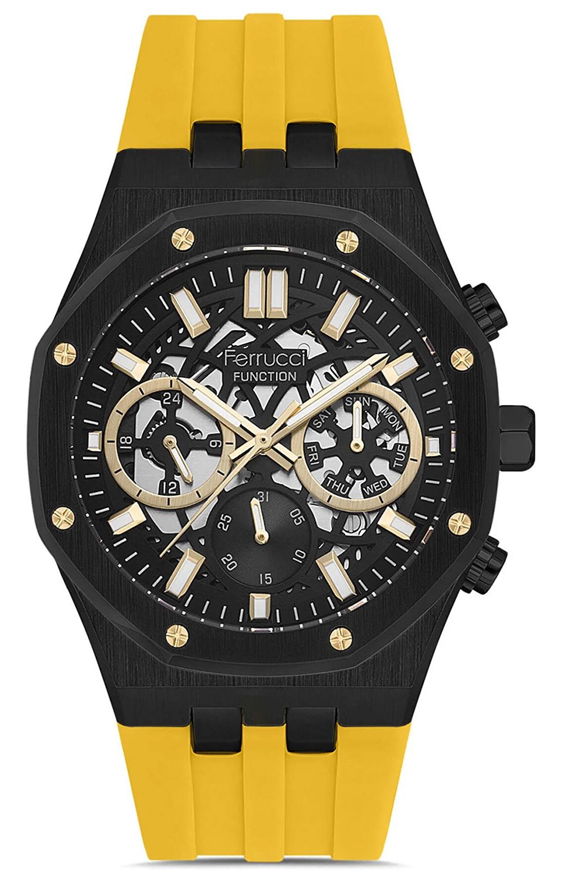 Erkek Çelik Kasa Otomatik Spor Kol Saati Silikon Kordon Paslanmaz Çelik İç Fonksiyonlar Aktif Çalışır Premium Model