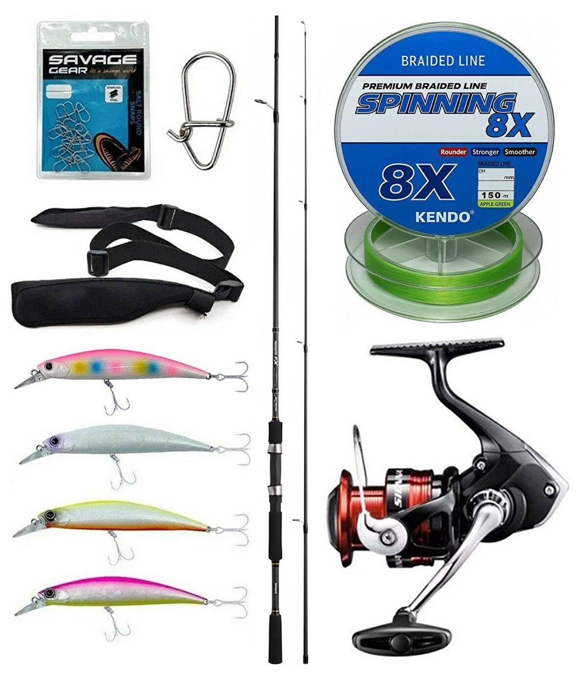 Yek Outdoor Spin Olta Seti Shimano Kamış FX XT Spinning Moderate Fast 2,70m 14-40g 2pc&Shimano Sienna 4000 Fg Spin Makinesi