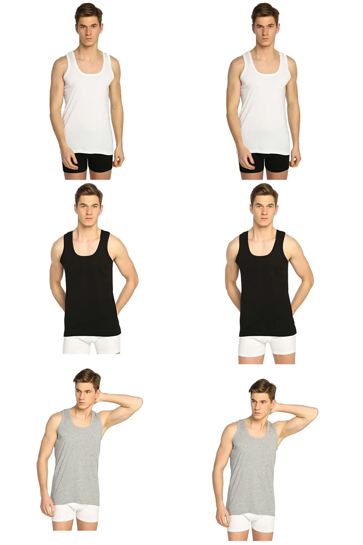 Erkek Penye Pamuklu Atlet 6 'li Paket Ekonomik Kampanya