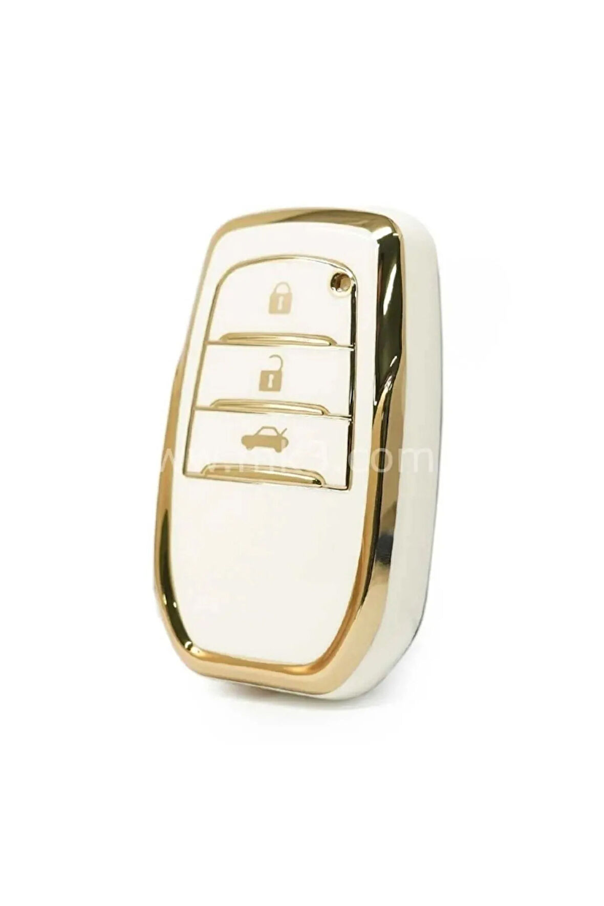Lüx Toyota Corolla Flama X Pack 3 Buton Nano Anahtar Kılıfı Beyaz Gold Altın Renk 1.ci Kalite