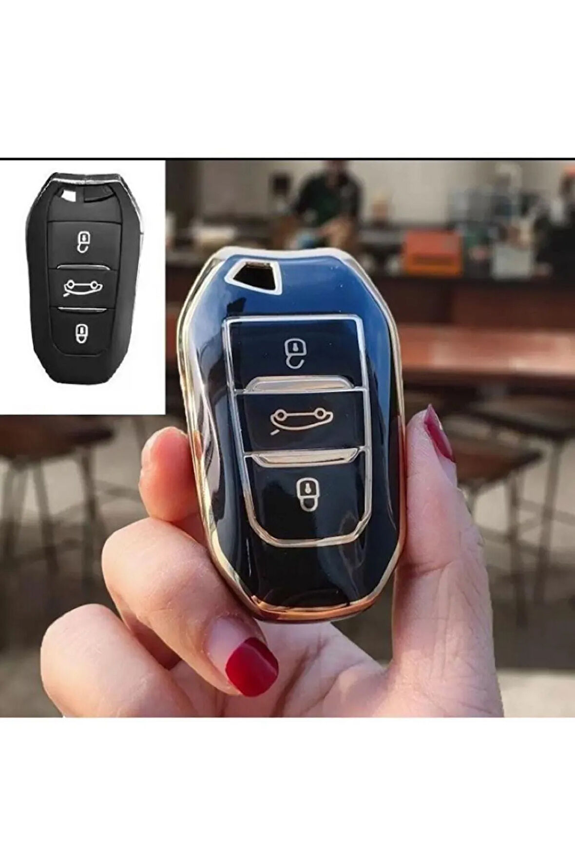 Lüx Ds 7 Crossback Nano Anahtar Koruma Kılıfı Sustasız Siyah Gold Altın Renk 1.Ci Kalite