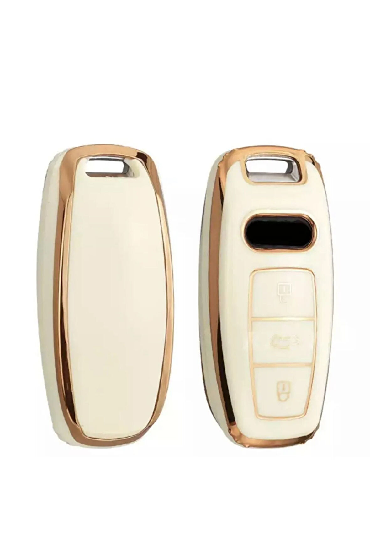 Lüx Audi A3 2021-2022 A6l A7 A8 Q8 E Tron C8 D5 Nano Anahtar Kılıfı Siyah Gold Altın Renk