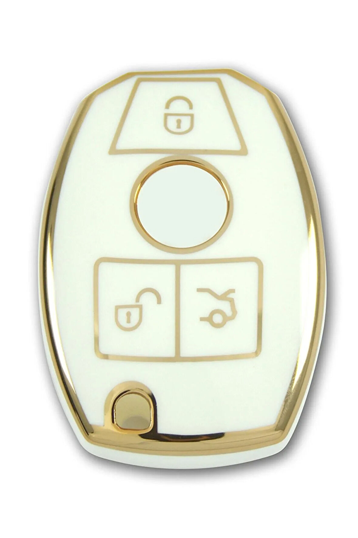 Lüx Mercedes Benz 2001-2016 Arası Be Tipi Nano Anahtar Kılıfı Beyaz Gold Altın Renk