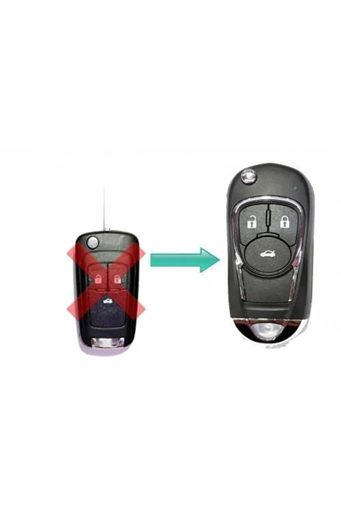 Lüx Chevrolet Cruze Aveo Spark Dönüşüm Çevirici Kumanda Kabı Anahtar Kabı 3 Tuşlu 1.Ci Kalite