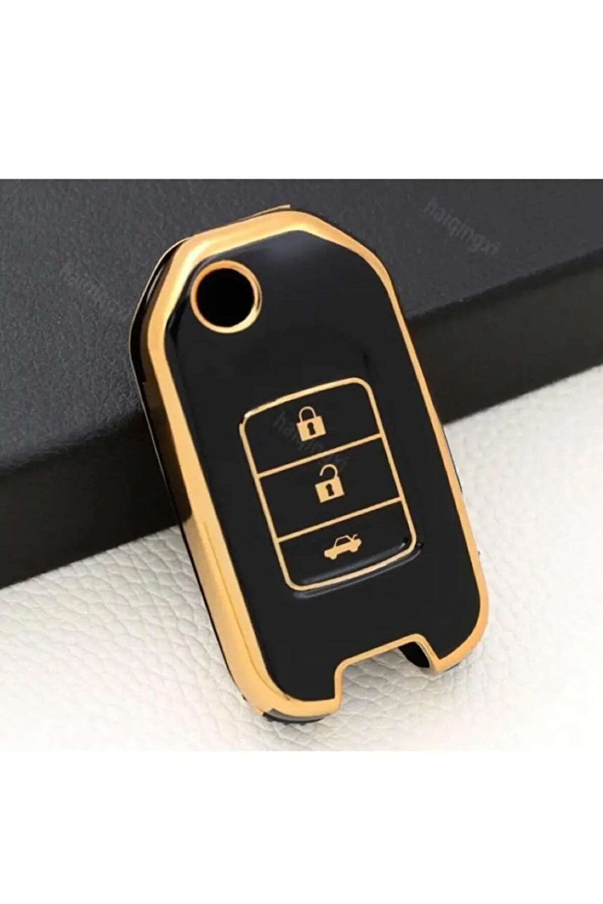 Honda Fc5 Civic H-rv C-rv Sustalı Nano Anahtar Koruma Kılıfı Siyah Gold Altın Renk