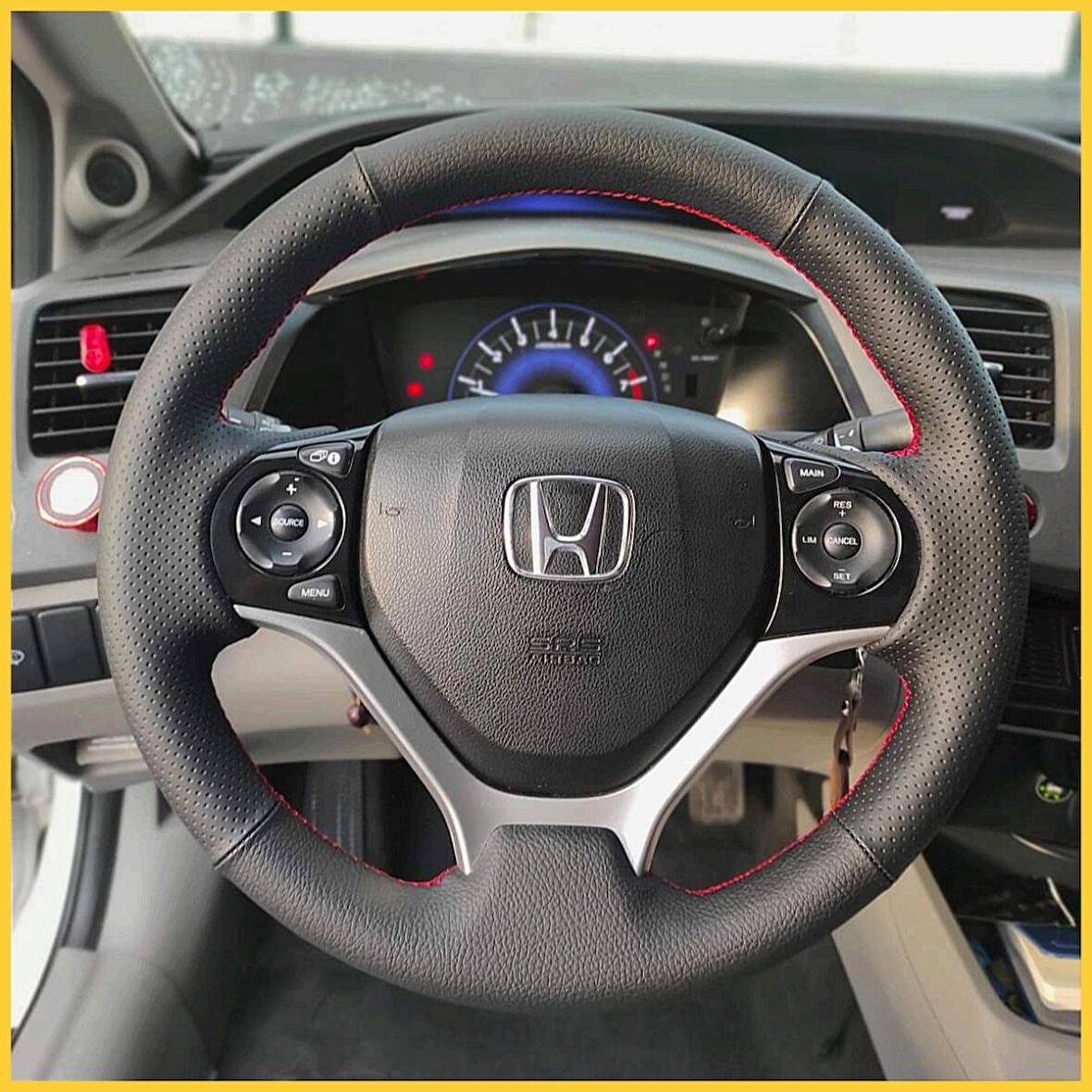 Honda Civic FB7 Araca Özel Direksiyon Kılıfı Manuel Araçlara Uyumludur (Noktalı Düz)