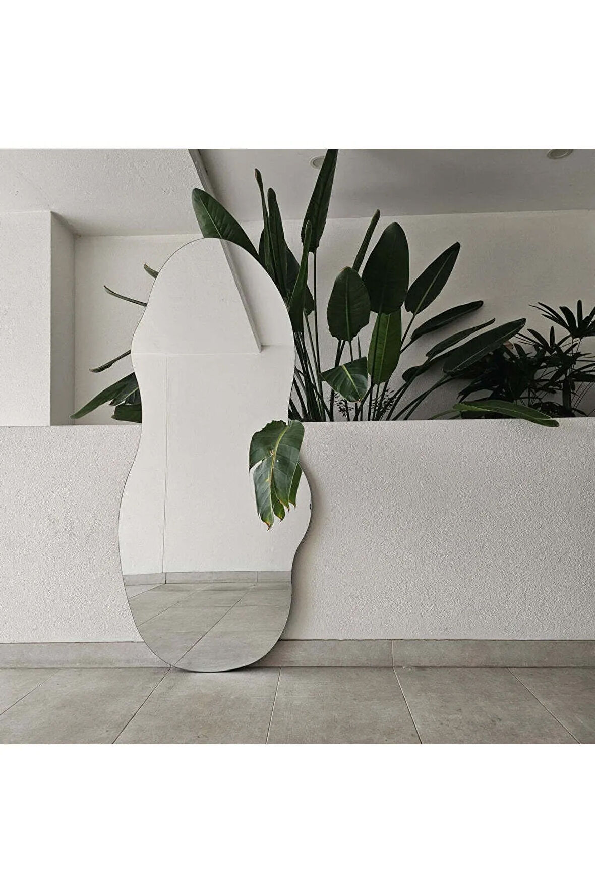 180x80 cm Asimetrik Çerçevesiz Boy Aynası - Dekoratif Asimetrik Şekil Boy Aynası
