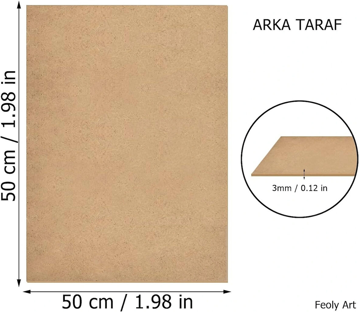 3 mm 50x50 MDF Plaka (2 ADET) - Hobi, Maket, Ahşap El Sanatları İçin Uygun (2`li Paket)