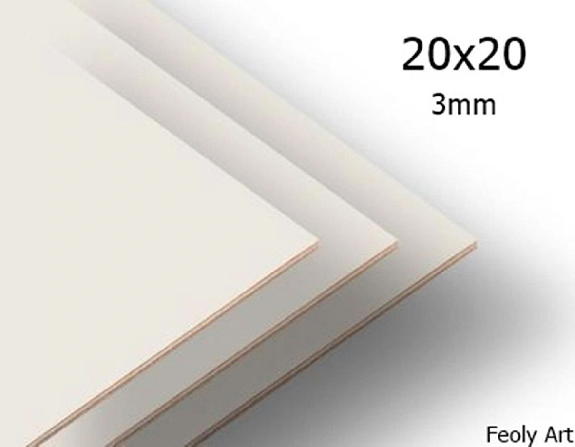 3 Mm 20x20 MDF Plaka (15 ADET)  - Hobi, Maket, Ahşap El Sanatları İçin Uygun (15`li Paket)
