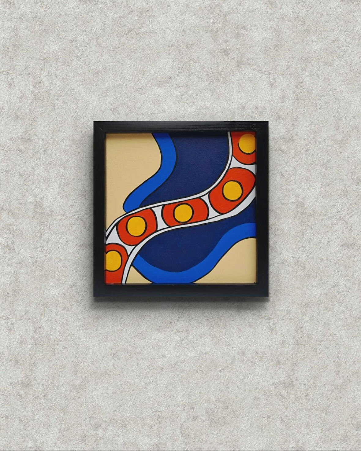 Modern Soyut Tablo – El Boyaması – 22x22 Ev Dekorasyon Tablosu – MDF Üzeri Akrilik
