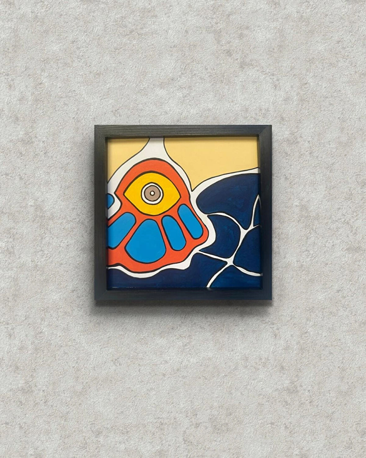 Modern Soyut Tablo – El Boyaması – 22x22 Ev Dekorasyon Tablosu – MDF Üzeri Akrilik