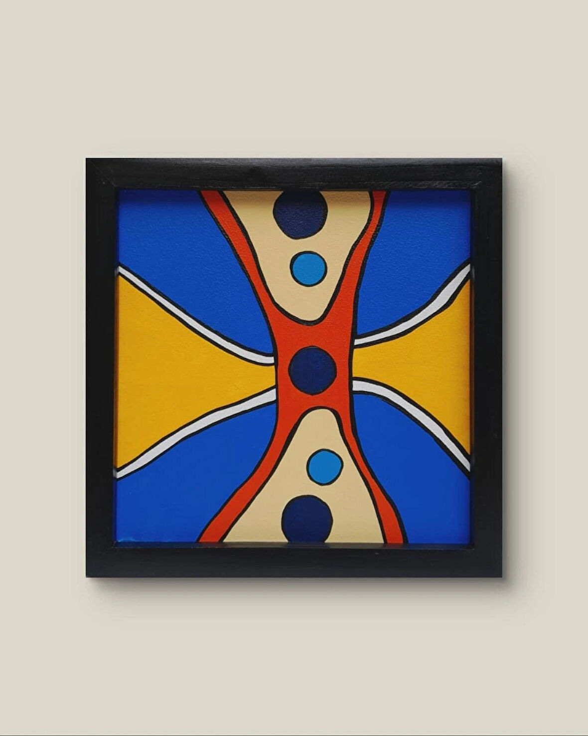 Modern Soyut Tablo – El Boyaması – 22x22 Ev Dekorasyon Tablosu – MDF Üzeri Akrilik
