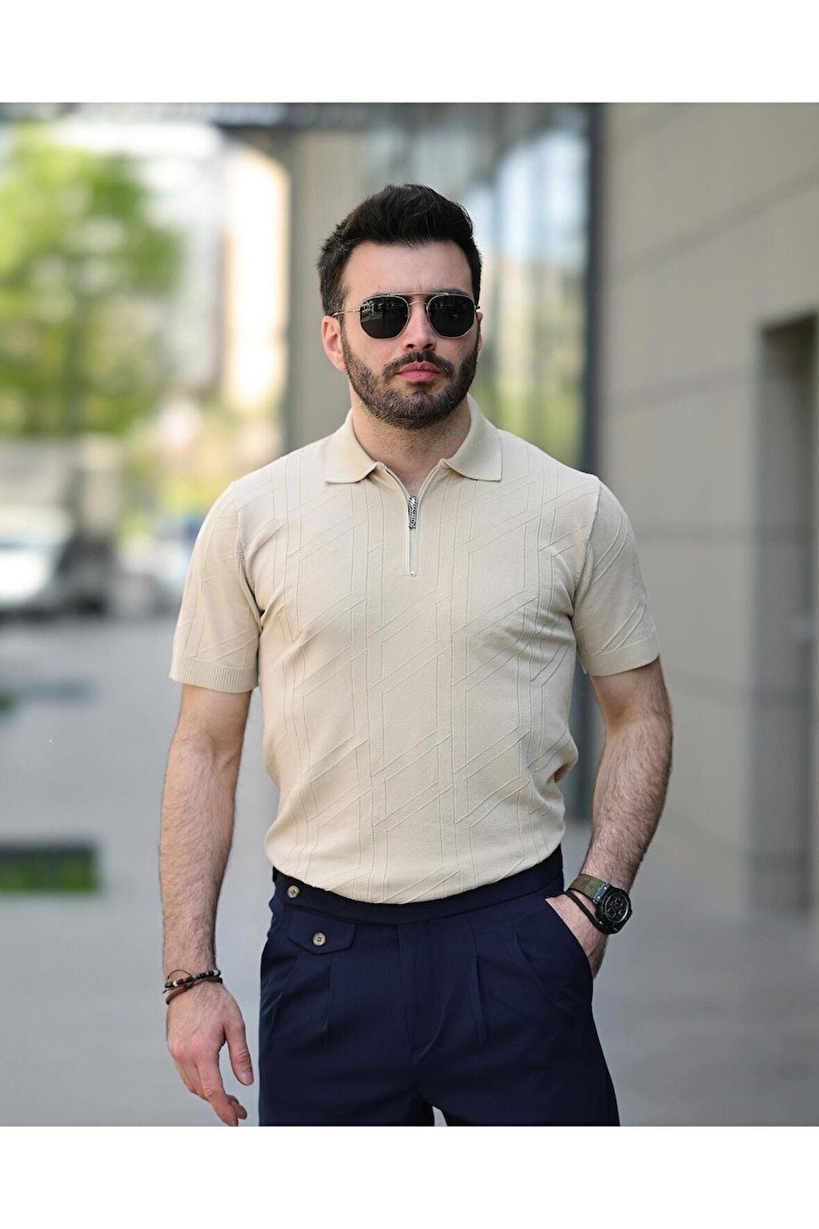 Fermuarlı Triko Tshirt