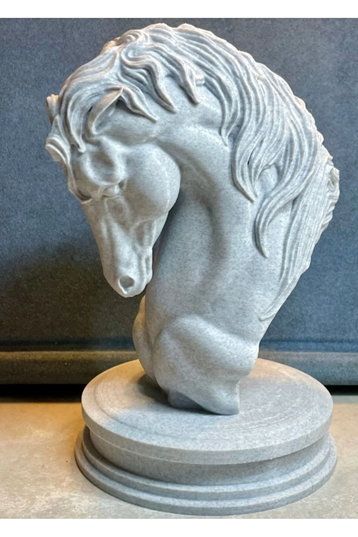 Asil At Başı Heykeli – 18 cm 3D Baskı Dekoratif Obje