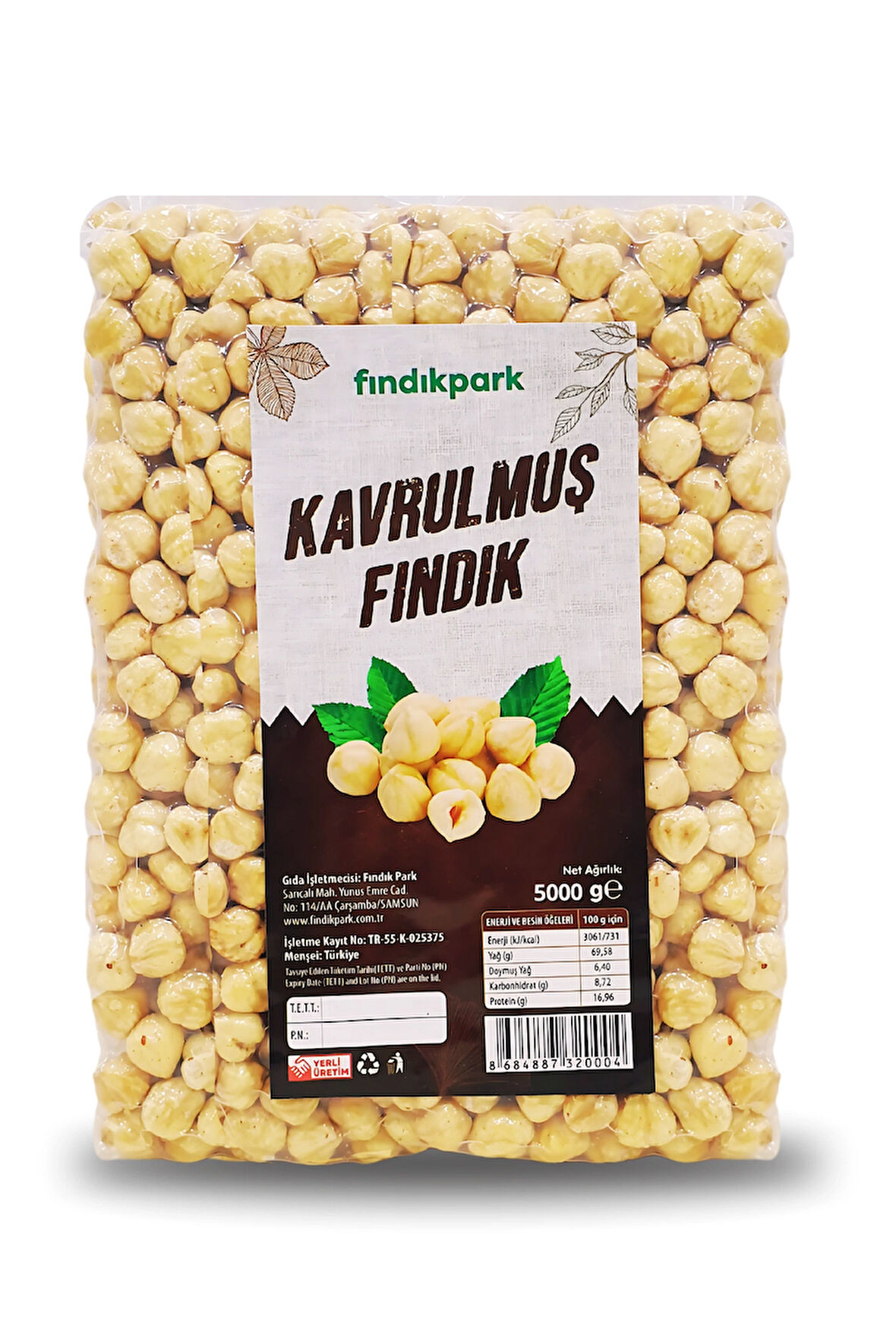 FındıkPark Giresun Taze Kavrulmuş İç Fındık - 5000 Gr.