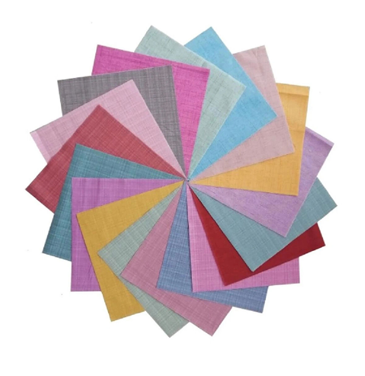25x25 Cm 20 Adet Pamuklu Patchwork Kumaş 40yama Kırkyama Elişi Hobi - Kırçıllı Düz Kumaşlar
