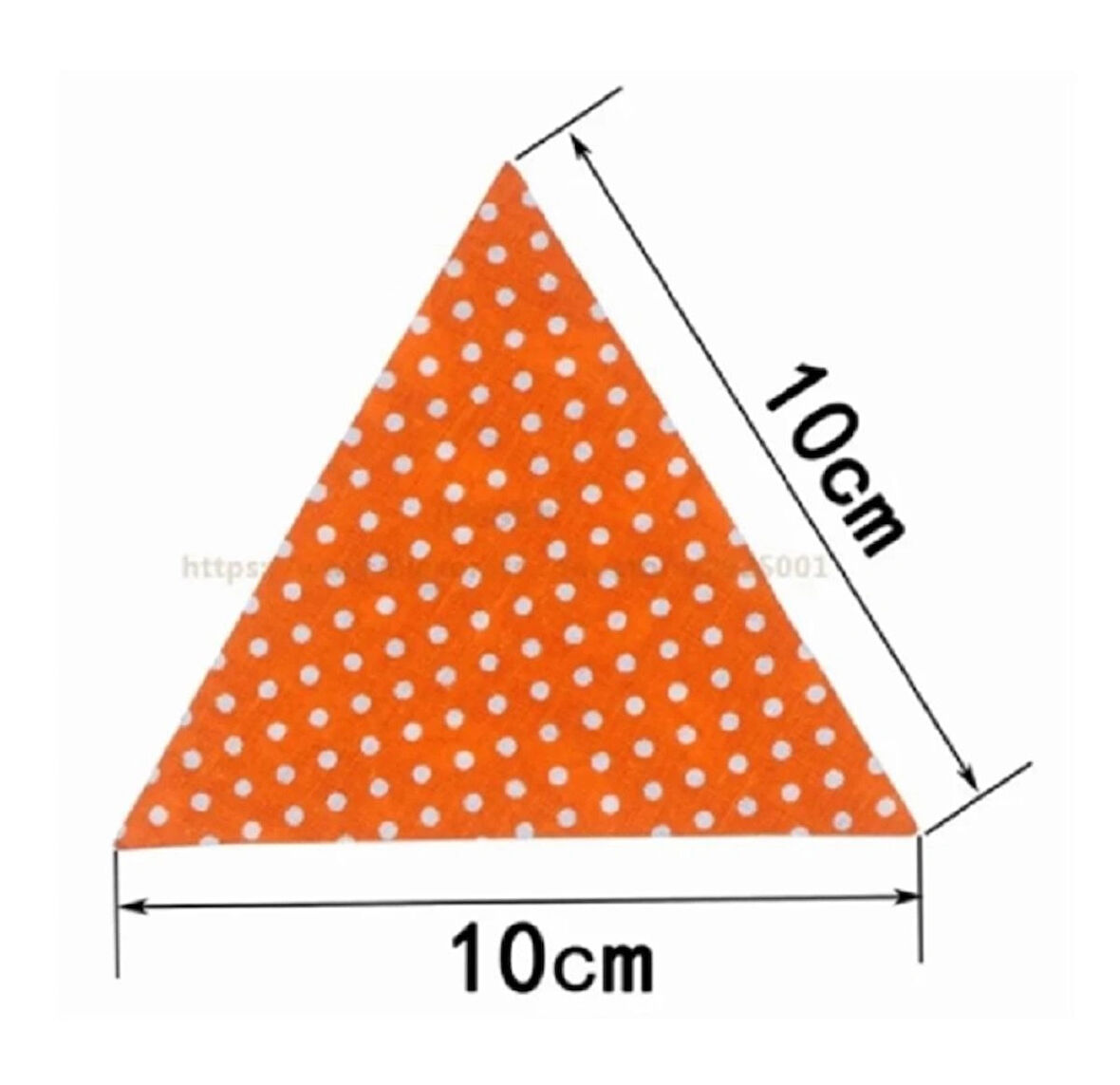 Üçgen Pamuklu Kumaş Kırkyama Karışık Desen Renk 3gen Kenar:10cm Elişi Patchwork 100 Parça