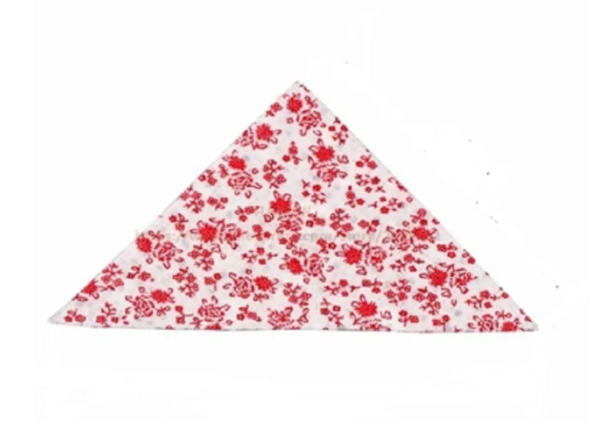 Üçgen Pamuklu Kumaş Kırkyama Karışık Desen 3gen Kenar:10cm-14cm Elişi Patchwork 100 Parça