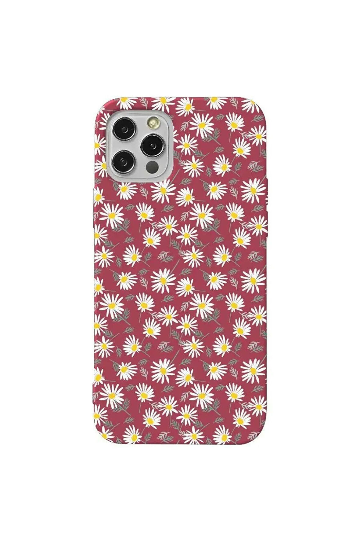 Iphone 13 Pro Max Bordo Renkli Silikon Telefon Kilifi - Papatya