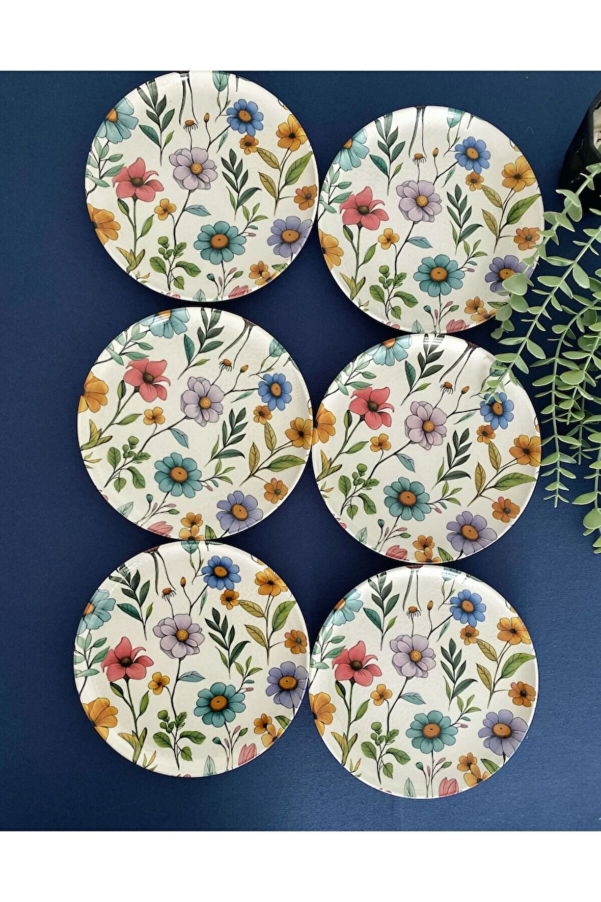 Flora 20 cm 6 adet servis pasta tabağı