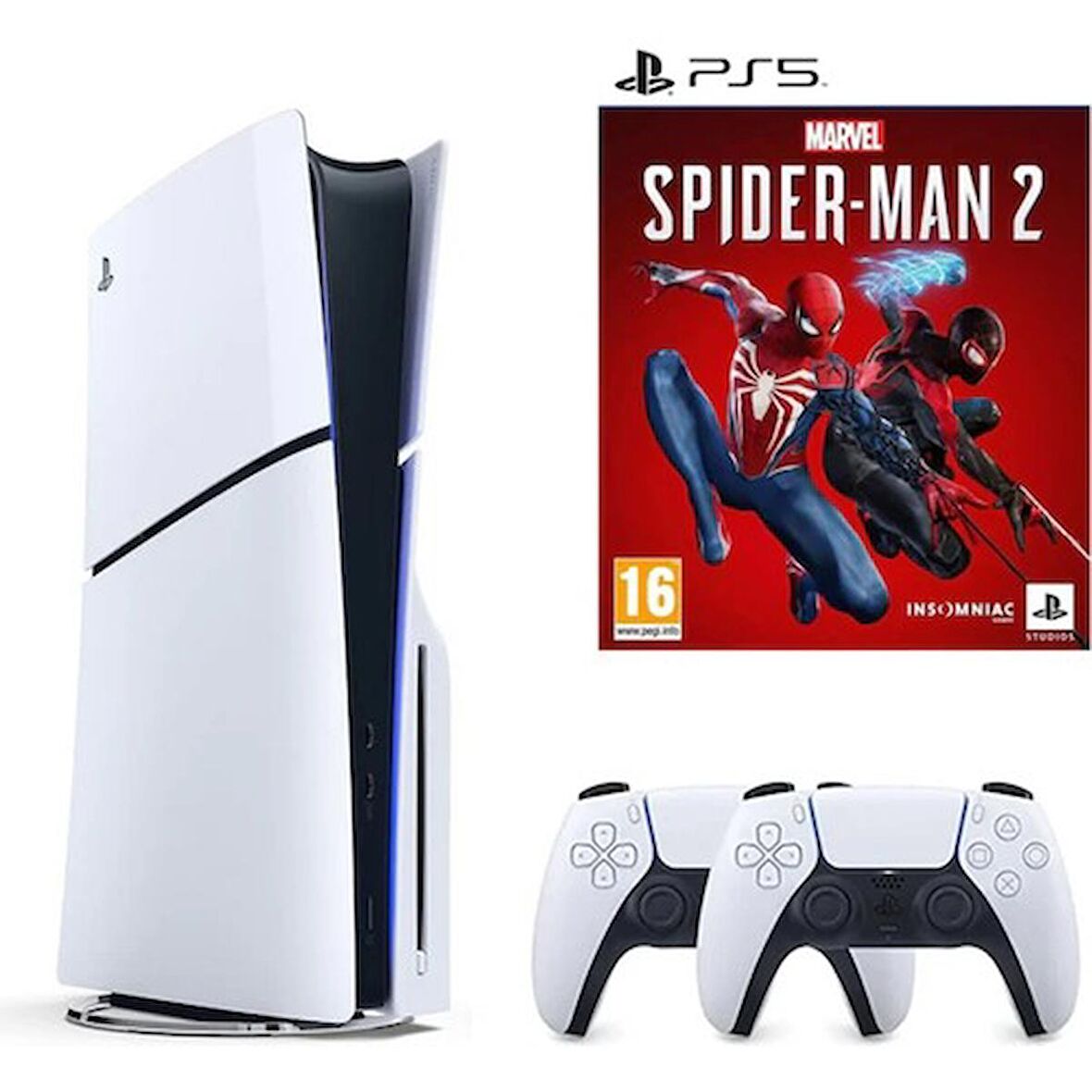 Sony Playstation 5 Slim Diskli  + 2.kol Dualsense + Ps5 Spider-Man 2