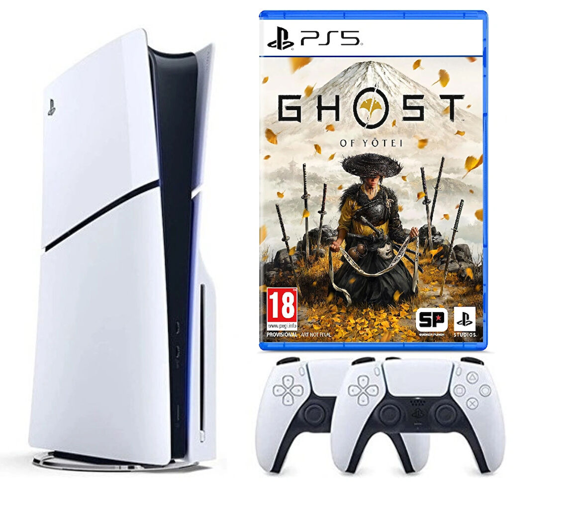 Sony Playstation 5 Slim +2.kol Dualsense +PS5 Ghost of Yotei (ithalatçı Garantili)