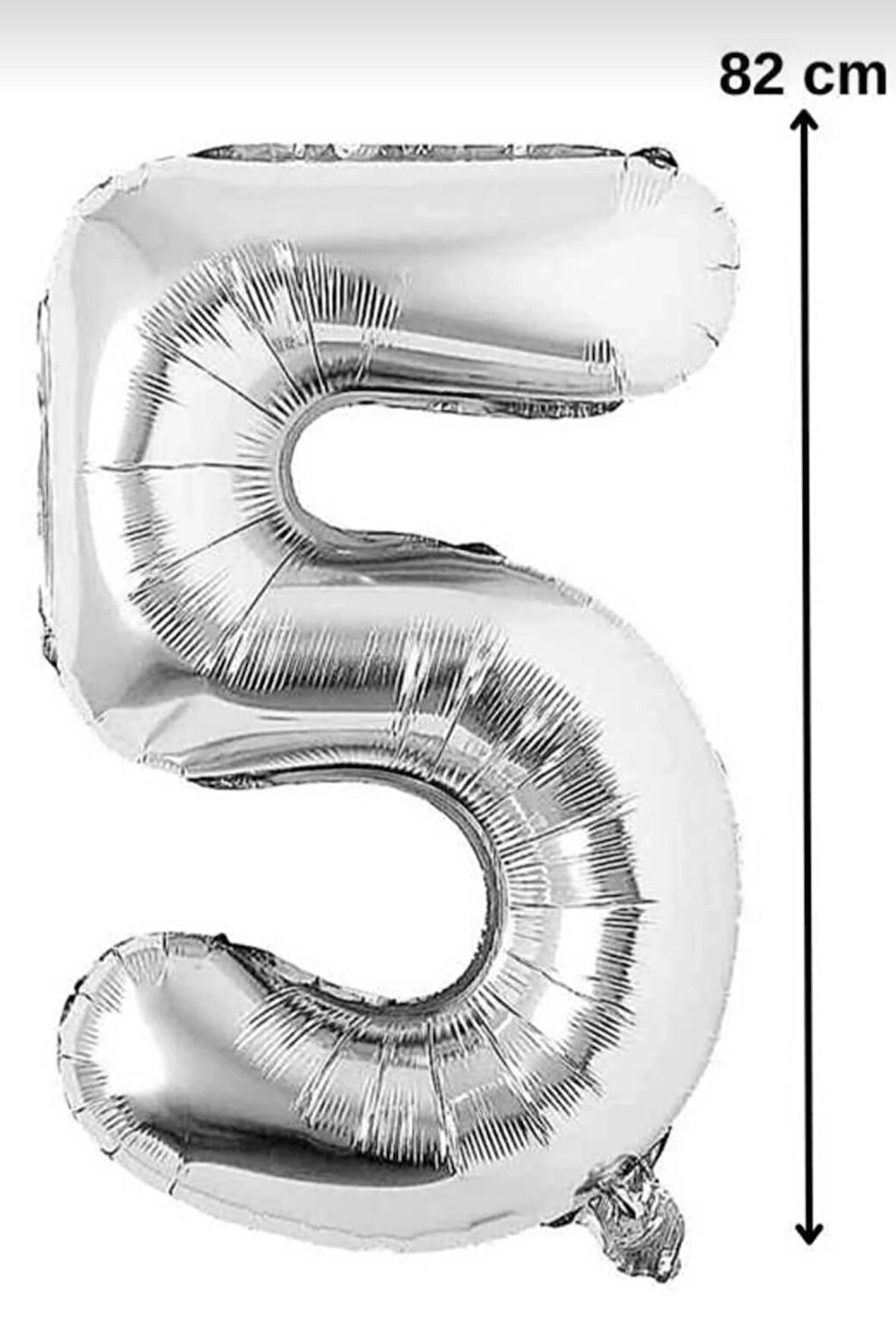5 Rakam Balon Gümüş Renk Folyo Balon 82 cm 34 inç Helyum Balon 5 Yaş Balon GÜMÜŞ 5 Sayı