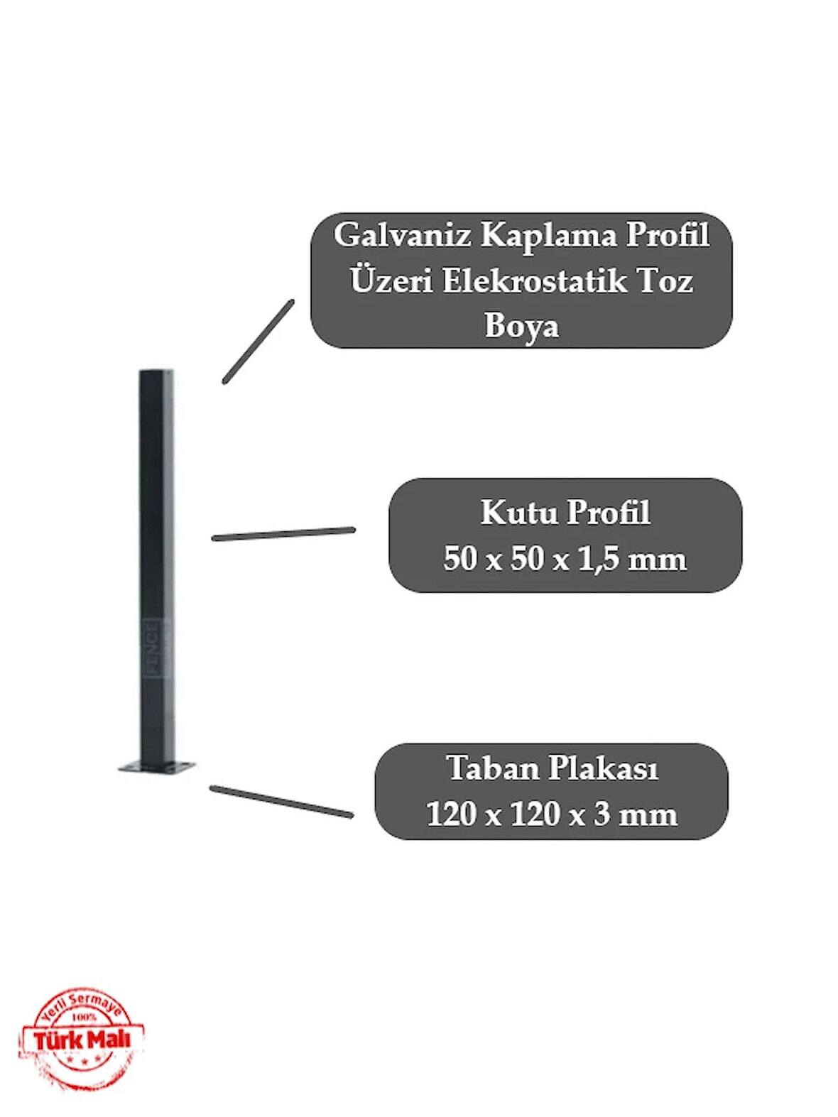 Panel Çit Direği 120 Cm | Antrasit