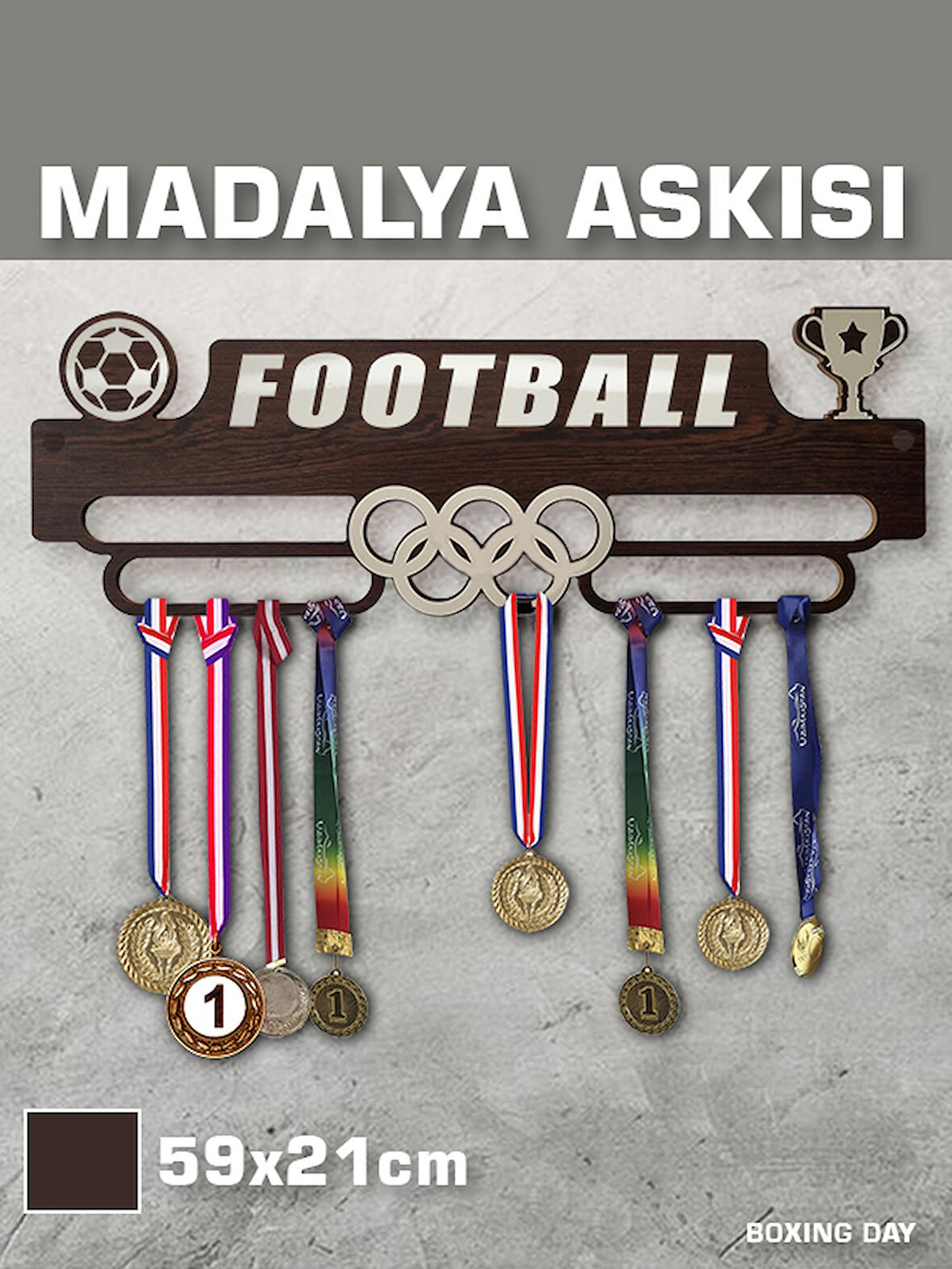 FUTBOL Sporcu Madalya Askısı M / Football Sporcu Ödül Duvar Askılı Madalyalık / Madalya Tutucu