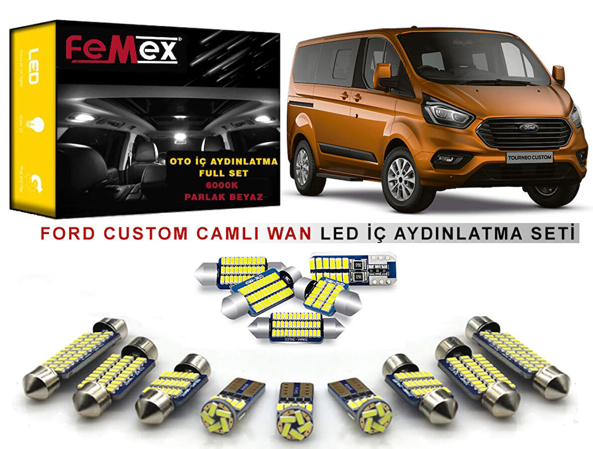 Ford Custom Hususi LED İç Aydınlatma Ampul Seti FEMEX Parlak Beyaz