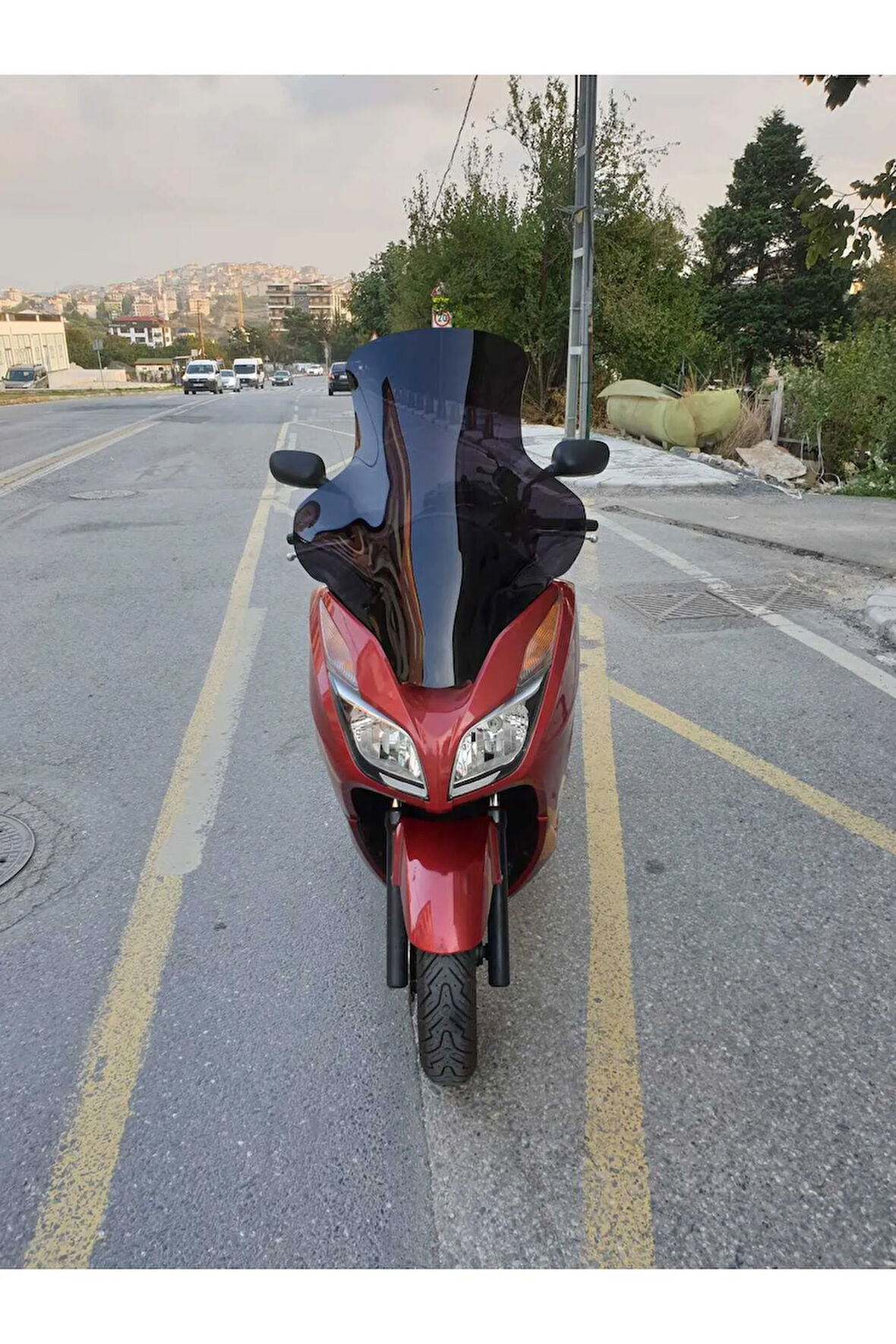 Honda Forza300 Siperlik Ön Cam 2014-2017 Elcikli 78cm Siyah Renkli 4mm UZUN CAM