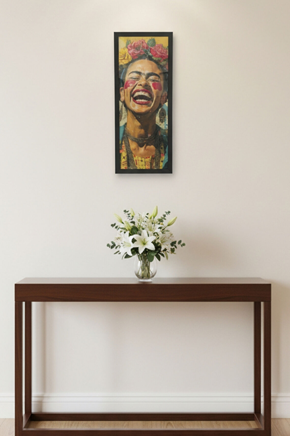 Frida Kahlo Tablo | 25x60 cm Dikey Sanat Eseri UV Baskı