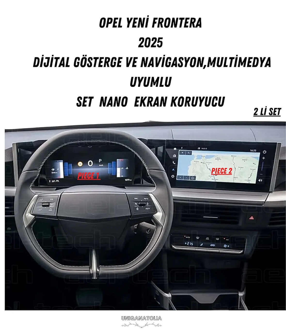 Opel Yeni Frontera 2025 Dijital Gösterge ve Multimedya Uyumlu Set Nano Ekran Koruyucu