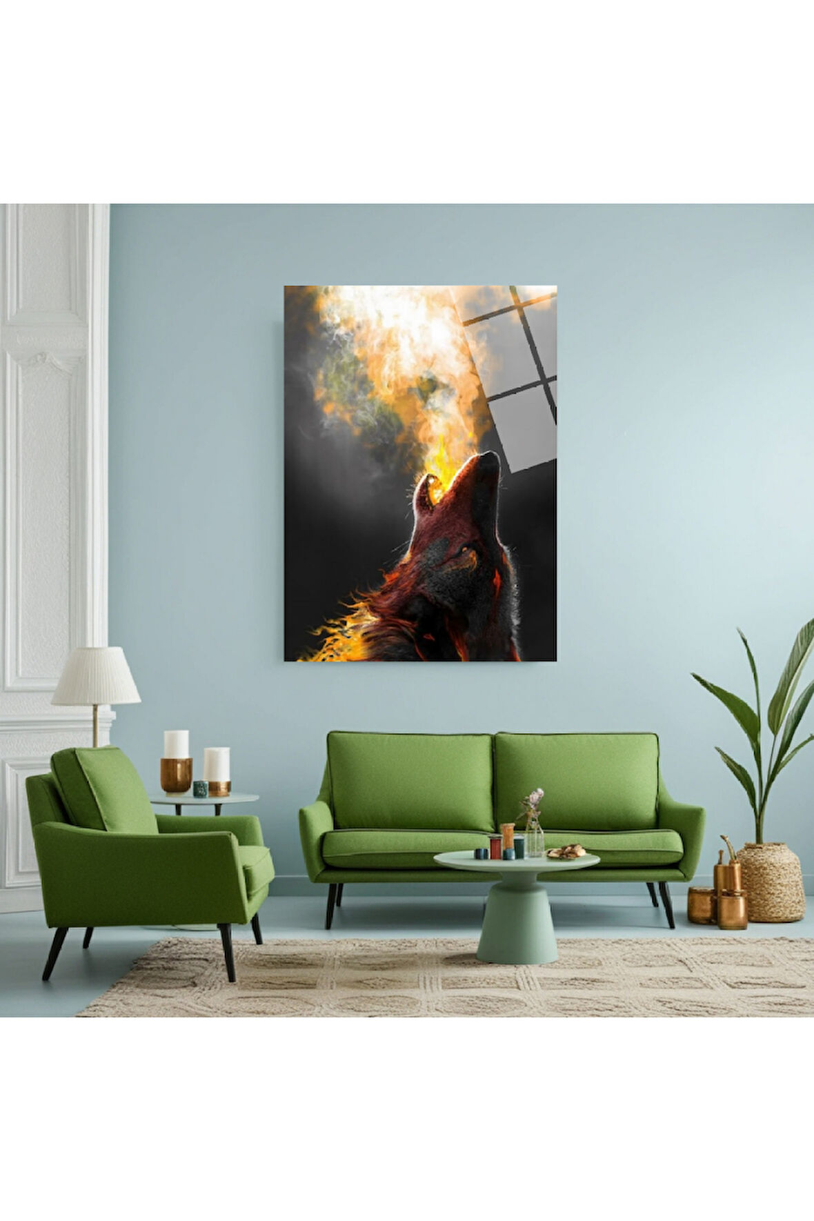 Ormanların Kralı Aslan Cam Tablo | Dayanıklı Temperli Cam