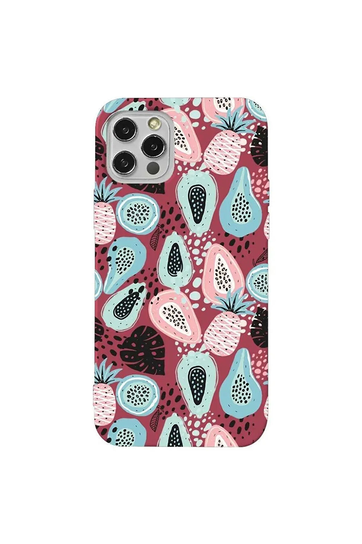 Iphone 13 Pro Max Bordo Renkli Silikon Telefon Kilifi - Pastel Renkler
