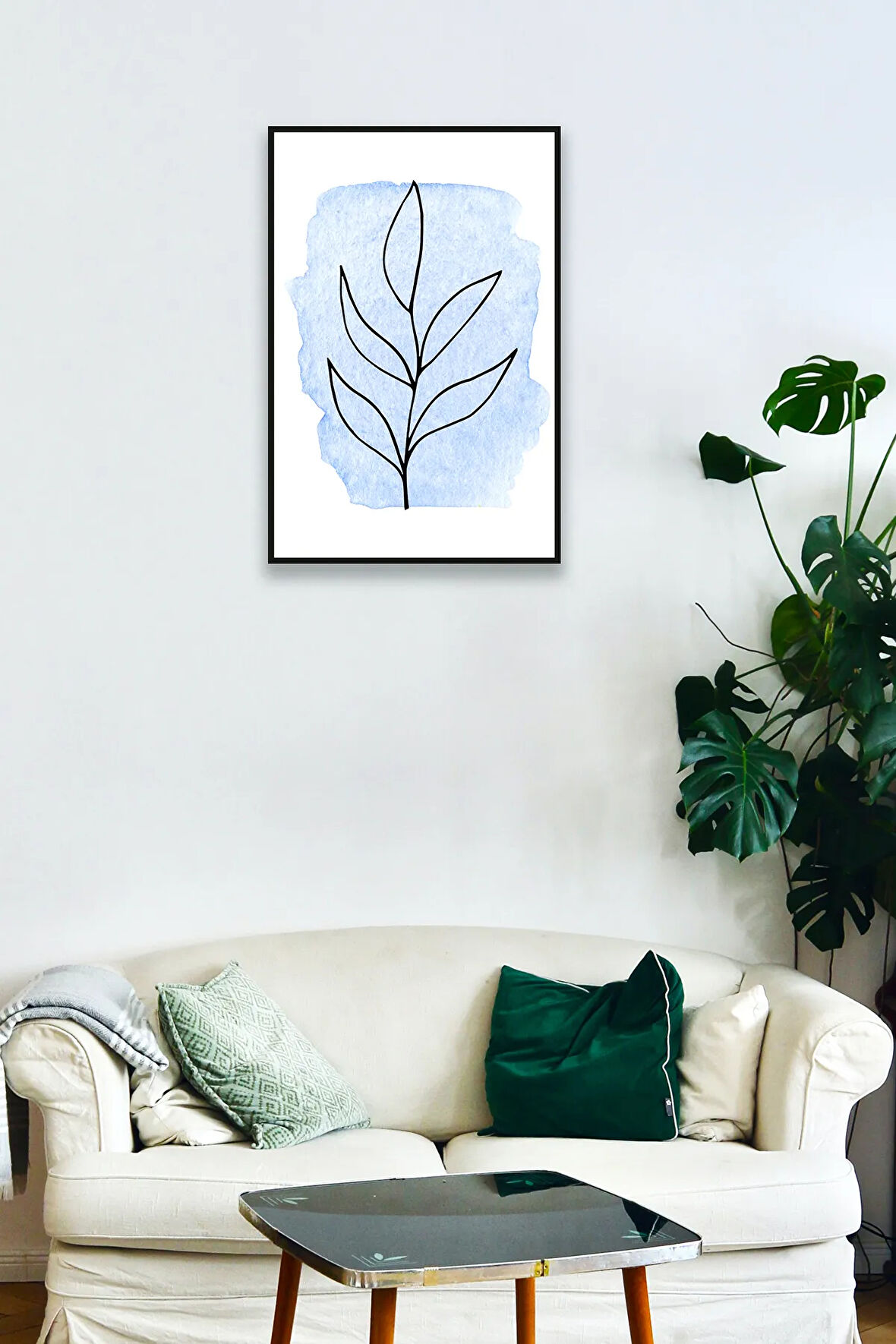 Fırça Izi Çiçek Çerçeve Görünümlü Ahşap Tablo Modeli, Şık, Dekoratif Ev, Ofis Duvar Dekorasyonu