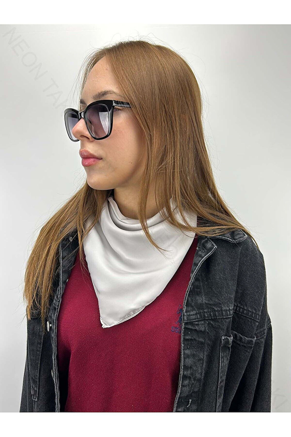 Açık Gri Renk, Fular 11, 57cmx57cm