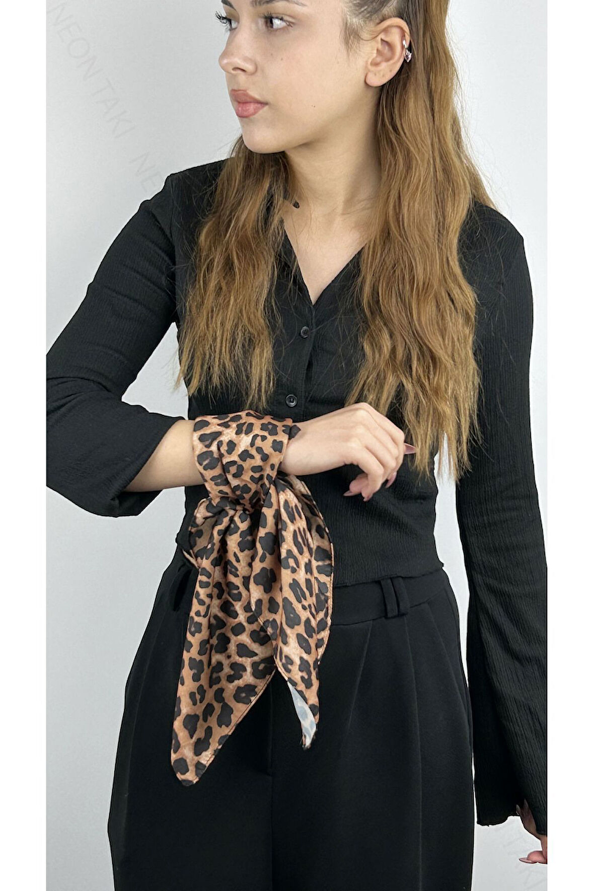 Leopar Desen, Fular 32, 56cmx56cm