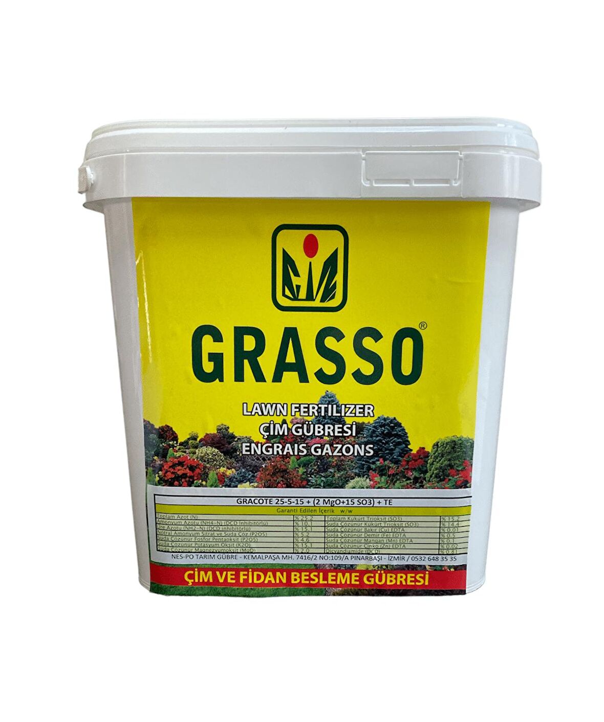 Grasso 25-5-15 Me Çim Gübresi 10 Kg. (250 M²) GG10000