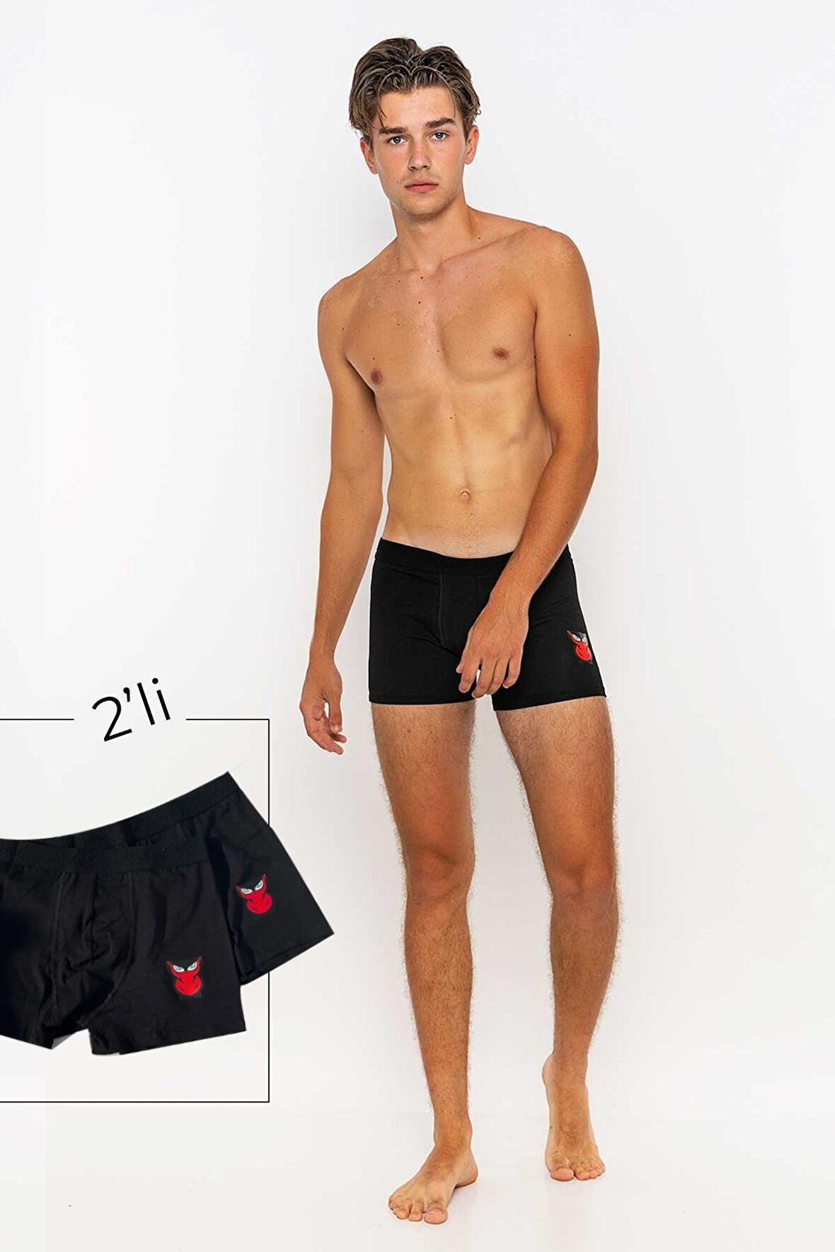 Redowl Baykuş Baskılı Boxer-Siyah-S