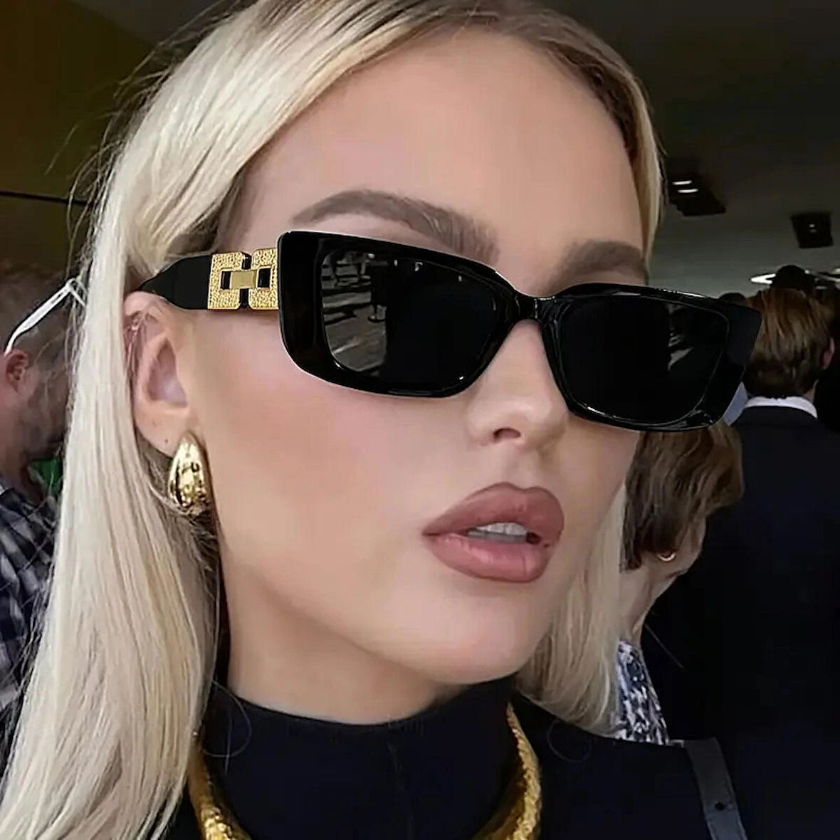 Kadın Güneş Gözlüğü Siyah Kemik