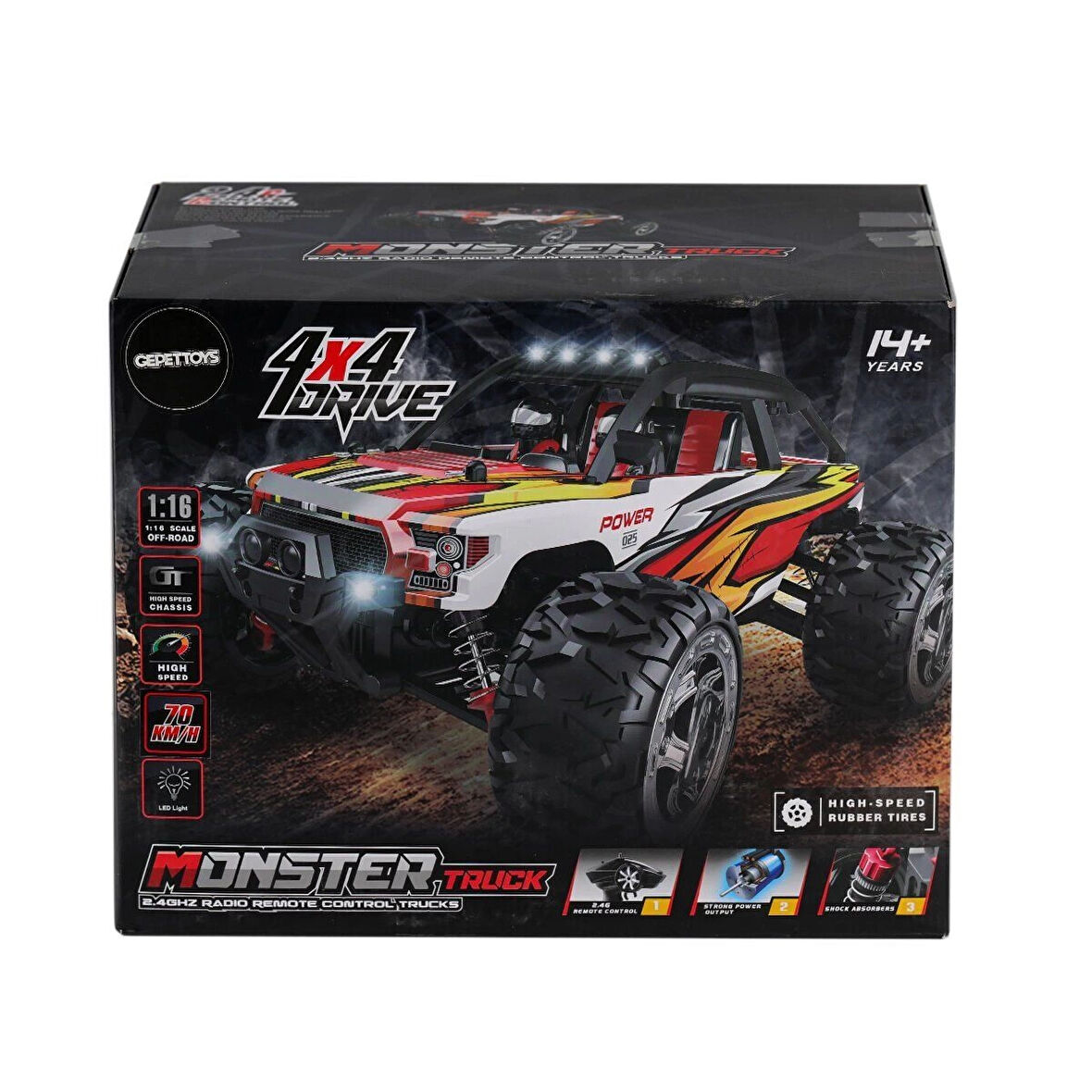 866-1612 1:16 Kumandalı 70 km/h Monster Truck 4x4