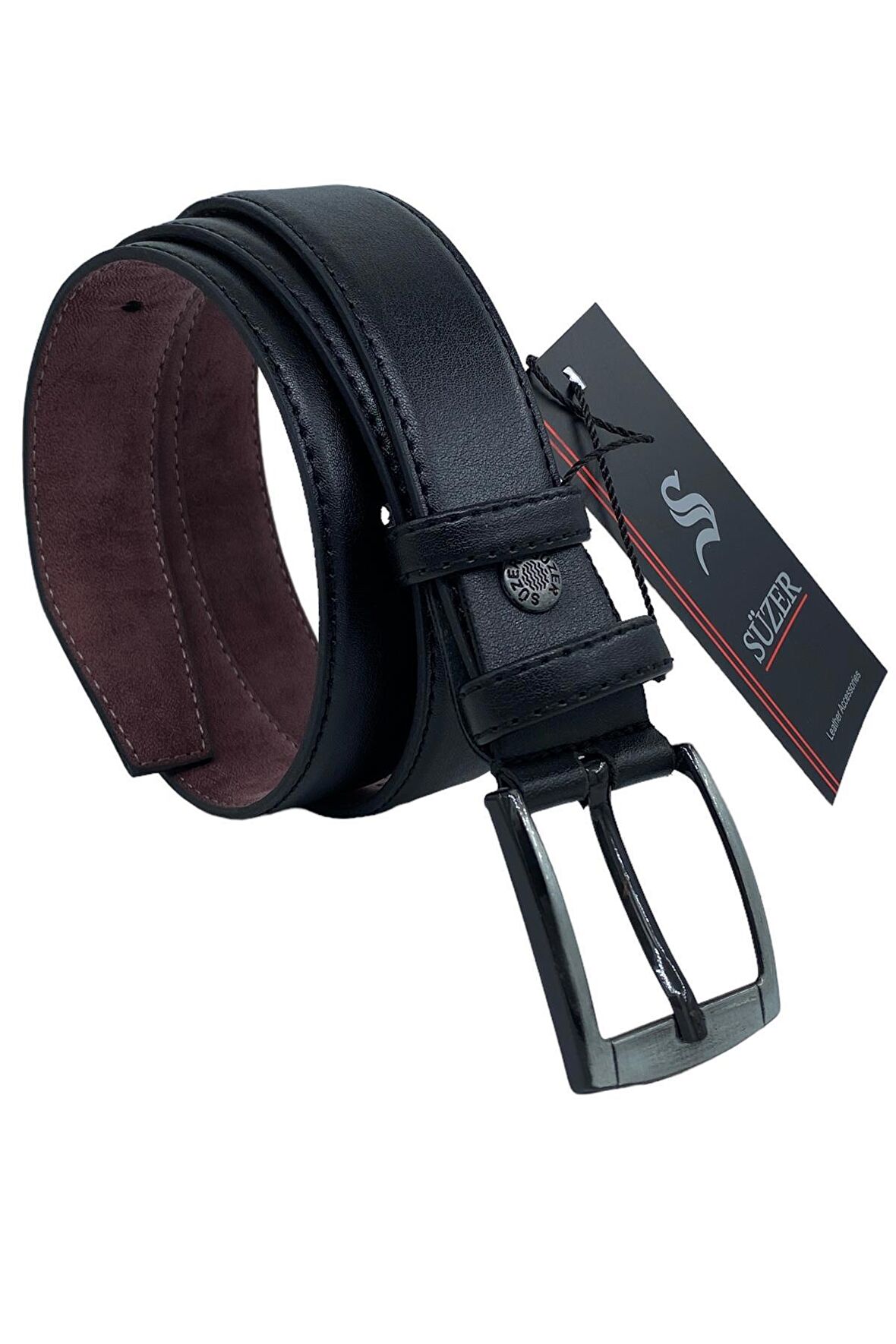 Siyah Çocuk Boy Suni Deri Düz Model 3 cm. Genişlik Klasik Kemer - G1-23HZ