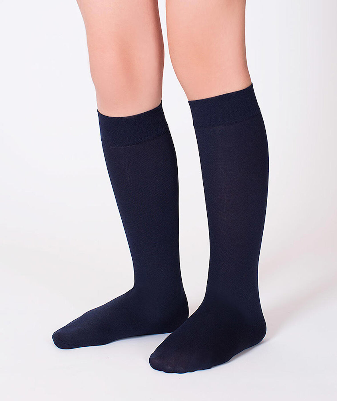 Diz Altı Lacivert Kız Çocuk Çorap