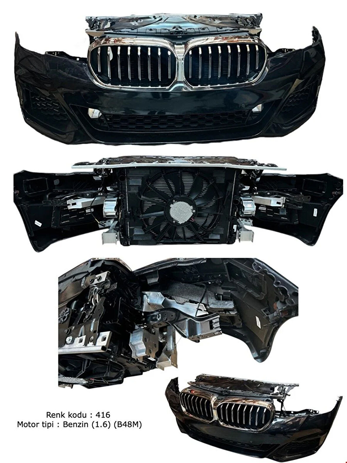 BMW 5 Serisi G30 LCI 2020 ve Sonrası Uyumlu Ön Tampon Panel Radyatör Seti (Dolu)